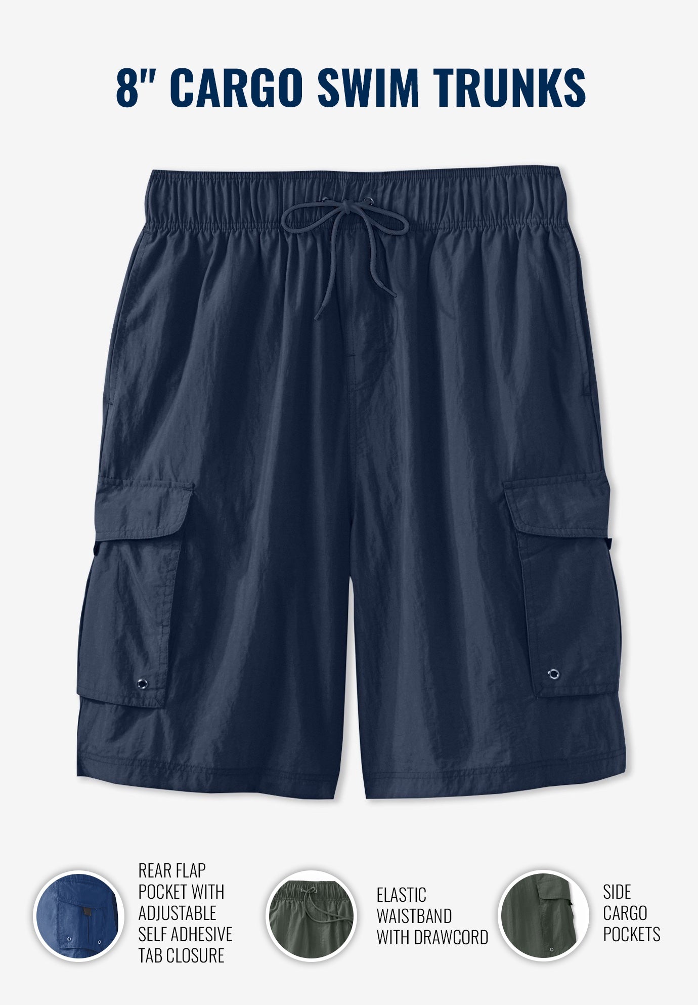 8" Cargo Swim Trunks image number 1