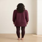French Terry Blouson Sleeve Sweatshirt Tunic Dress image number 2