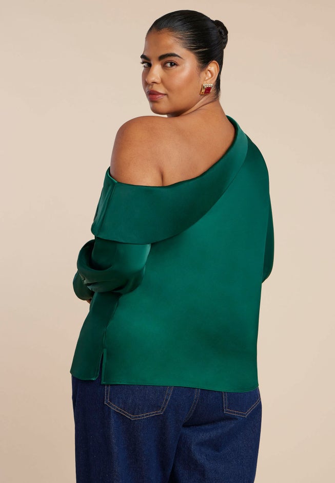 Asym Foldover Blouse image number 1