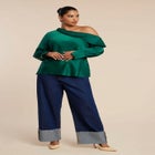 Asym Foldover Blouse image number null