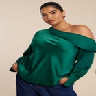 Asym Foldover Blouse image number null