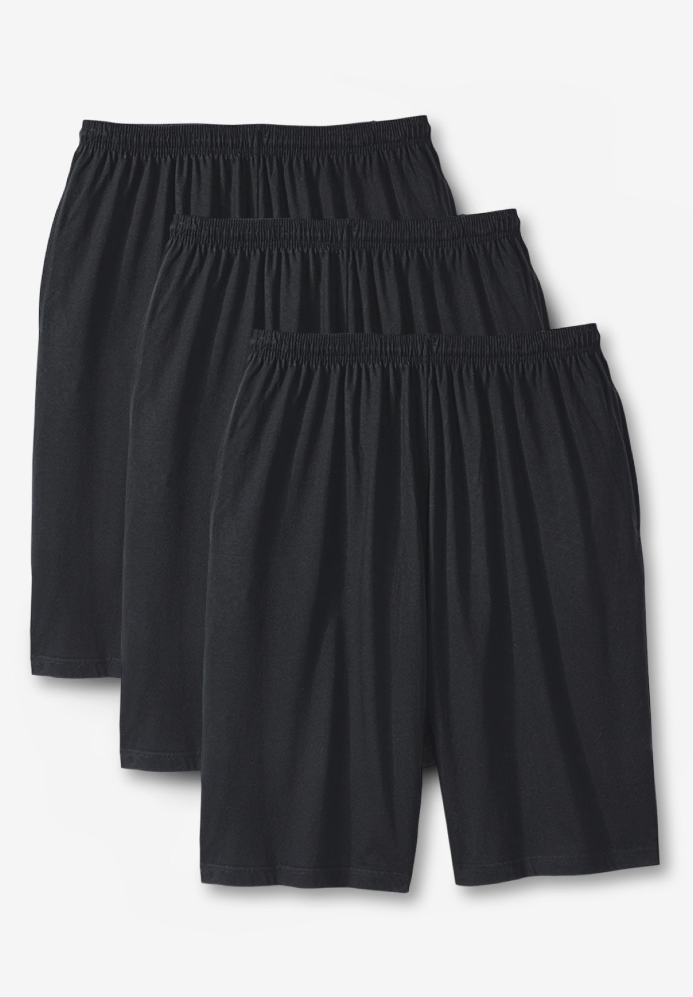 Lightweight Longer Length Jersey Shorts 3-Pack image number 0