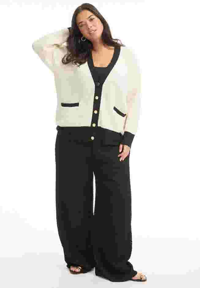 Contrast V-Neck Cardigan image number 0