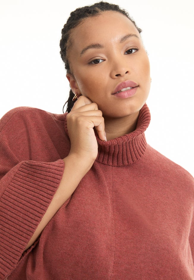 Wide-Sleeve Turtleneck Sweater image number 2