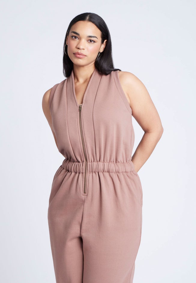 Sleeveless Knit Jumpsuit image number null