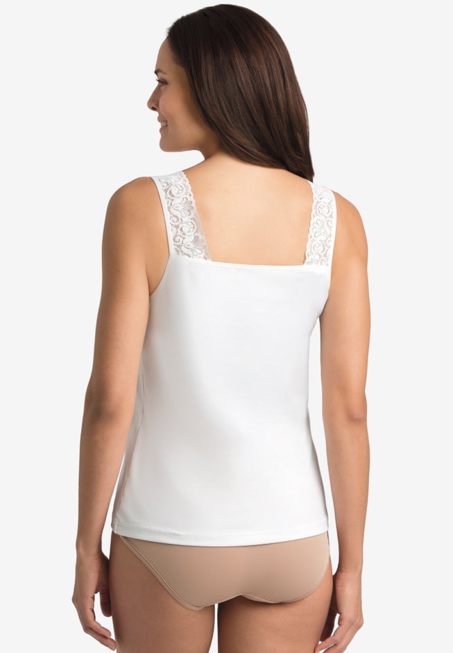 Silky Lace-Trimmed Camisole image number 4