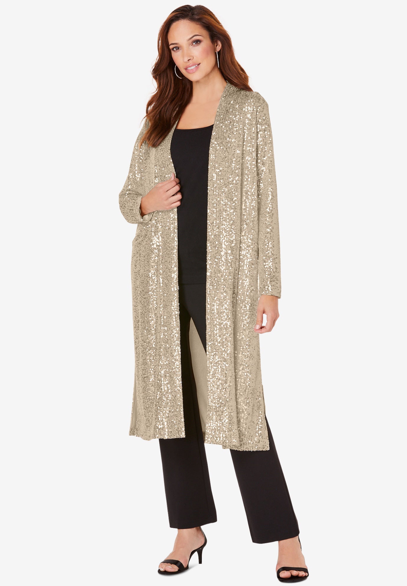 Plus Size Sequin Duster image number 0