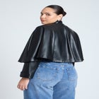 Faux Leather Cape Jacket image number null