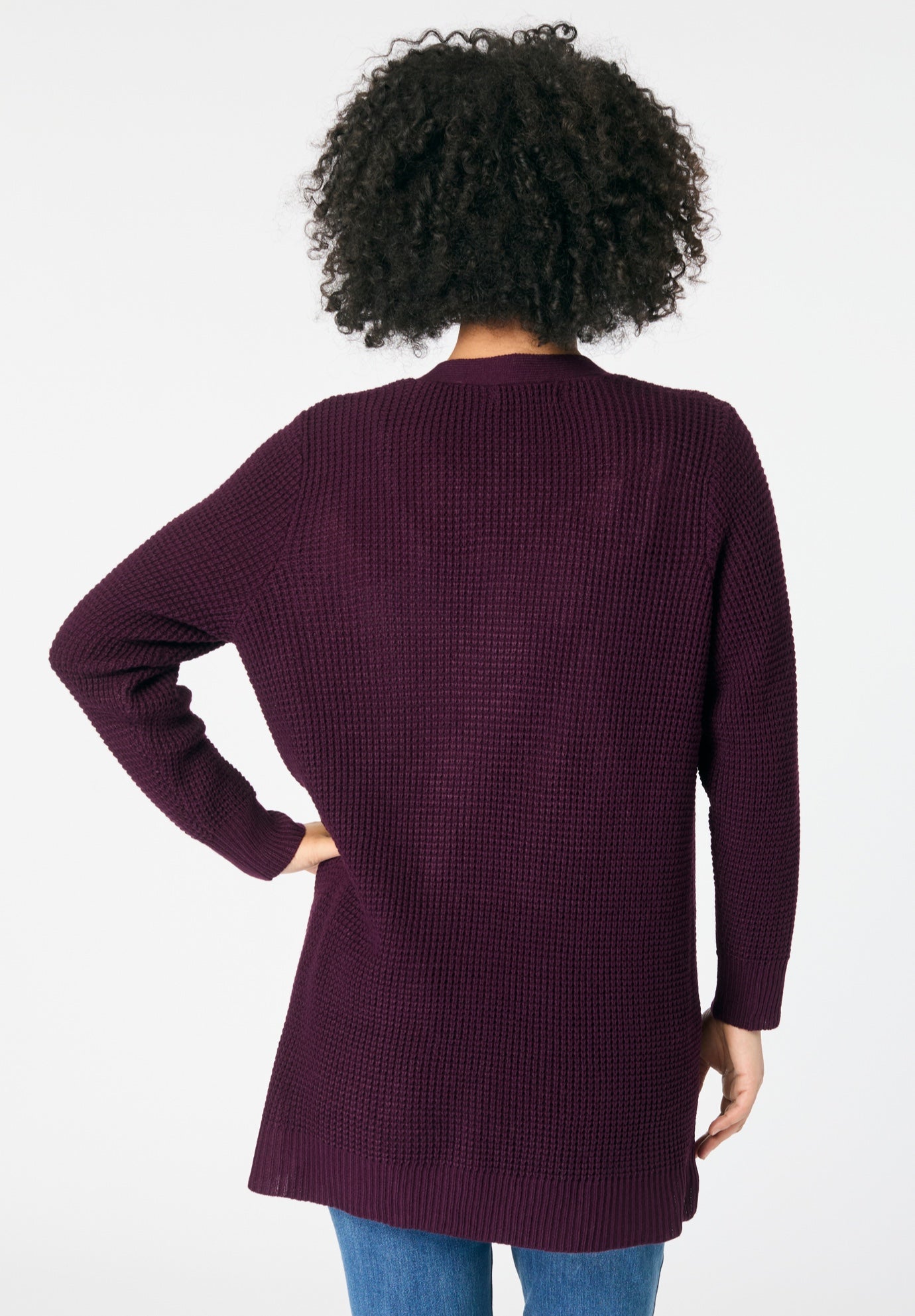 Waffle Button Front Cardigan image number 1