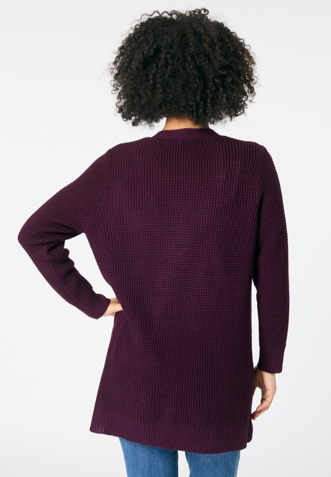 Waffle Button Front Cardigan image number 1