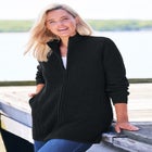 Zip Front Shaker Cardigan Sweater image number null