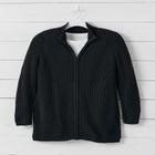 Zip Front Shaker Cardigan Sweater image number null