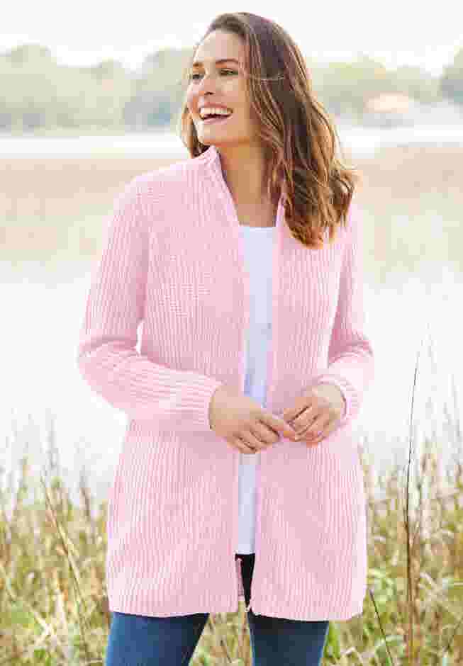 Zip Front Shaker Cardigan image number 5