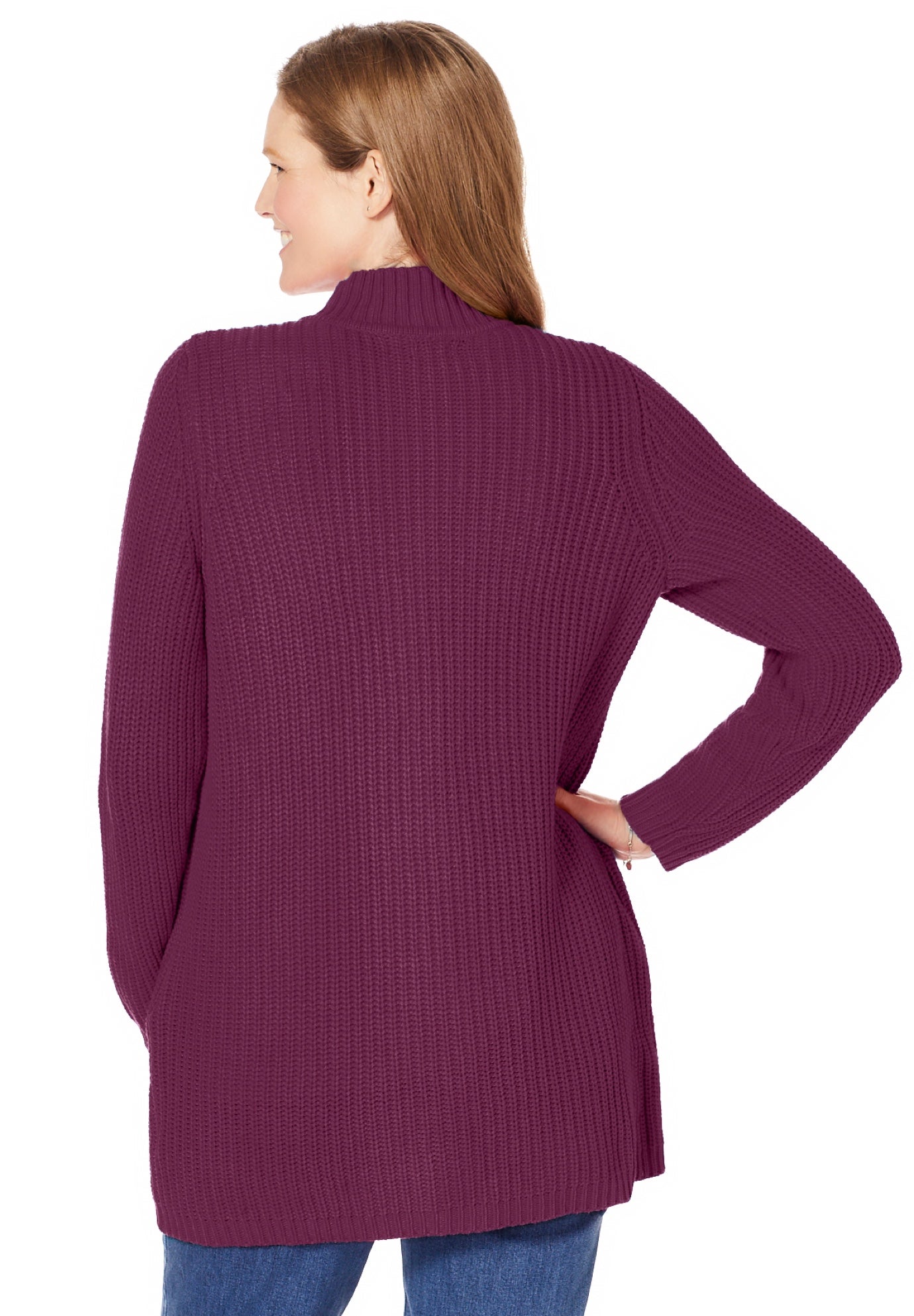 Zip Front Shaker Cardigan Sweater image number 2