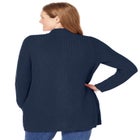 Zip Front Shaker Cardigan Sweater image number null