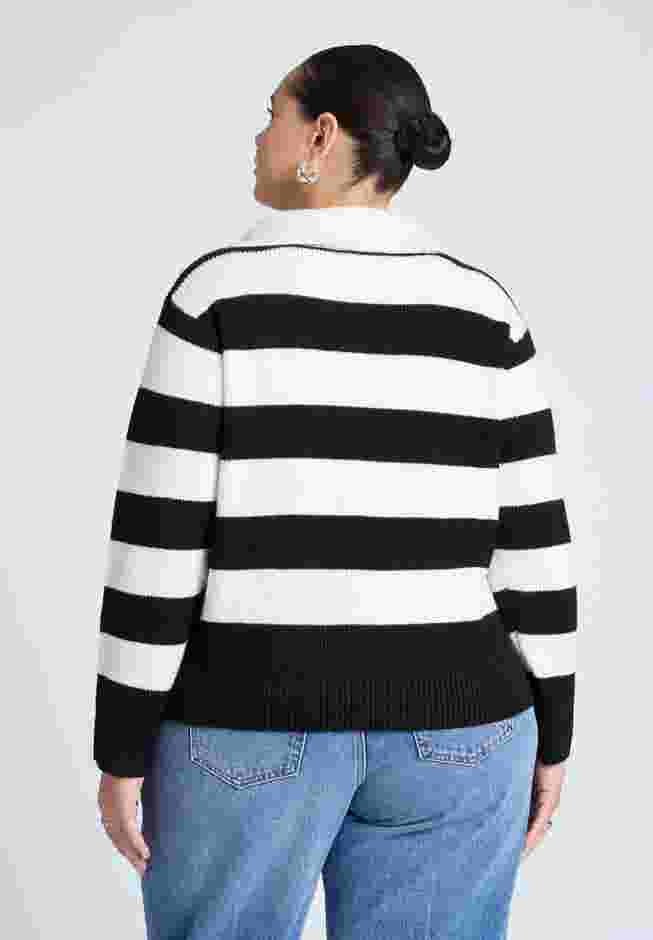 Striped Quarter Zip Sweater image number 1