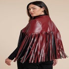 Faux Leather Fringe Cape image number null