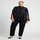 Faux Leather Fringe Cape image number null