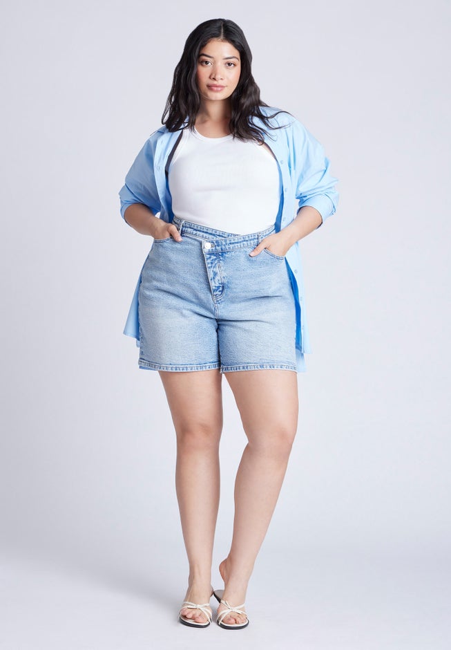 Overlap Waistband Shorts image number null