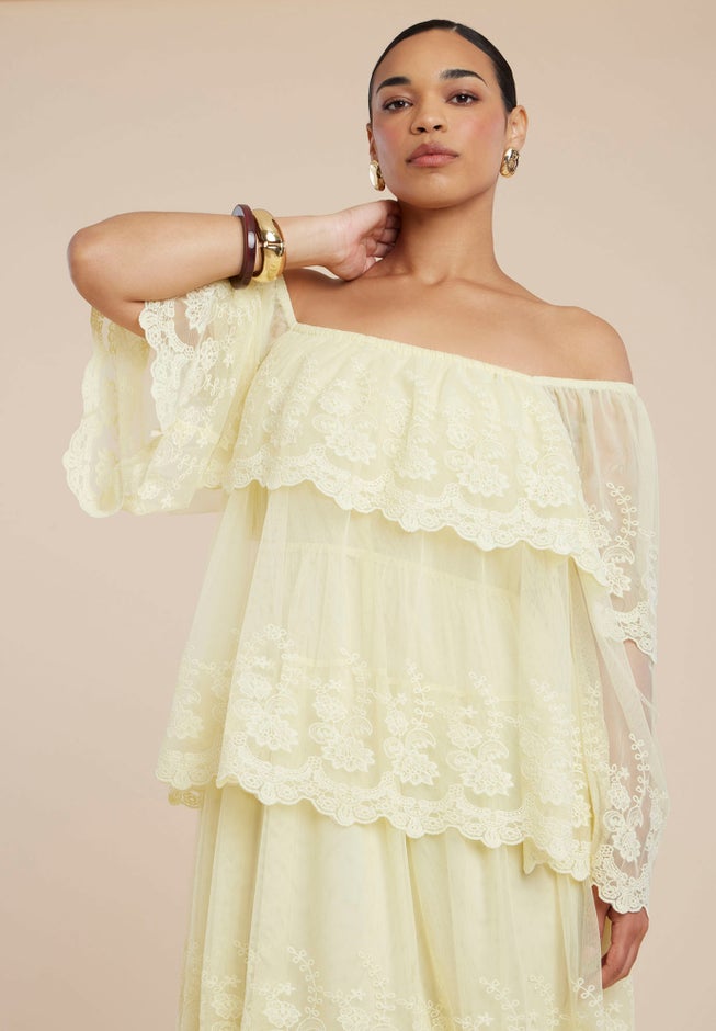 Tiered Lace Maxi Dress image number 1