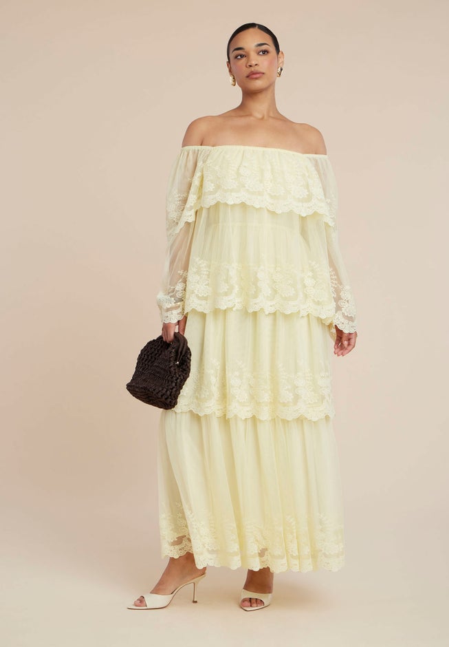 Tiered Lace Maxi Dress image number 3