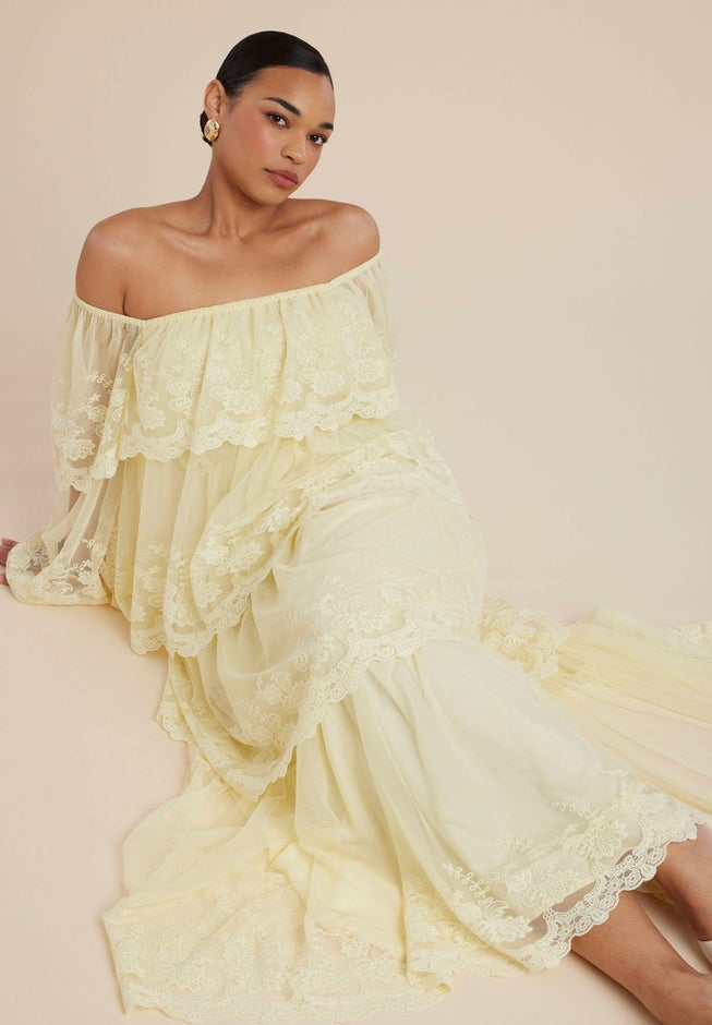 Tiered Lace Maxi Dress image number 0