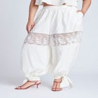 Balloon Pant With Lace And Tie Hem image number null