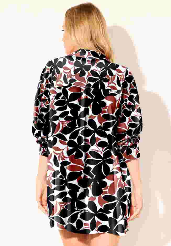 Oversized Buttondown Lounge Cover Up Shirt image number 8