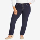 Straight-Leg Stretch Comfort Denim Five-Pocket Jeans image number null