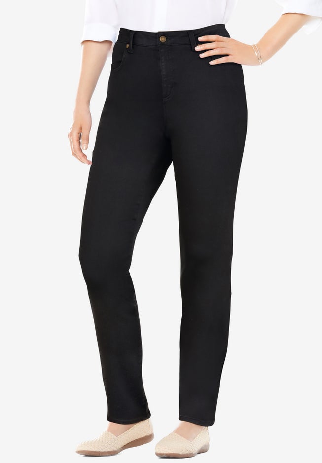 Straight-Leg Stretch Comfort Denim Five-Pocket Jeans image number 0