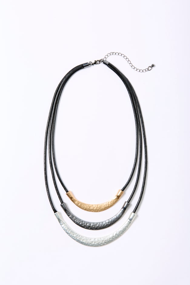 3 Row Multi Metal Necklace image number null