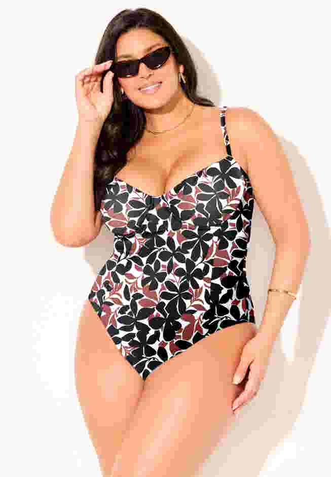Princess Seam Underwire One Piece Swimsuit image number 4