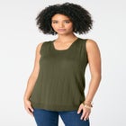 Plus Size Drop Needle Tank Lightweight Sweater Knit image number null