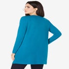 Plus Size Two Pocket Long Sleeve Soft Knit Swing Tunic image number null