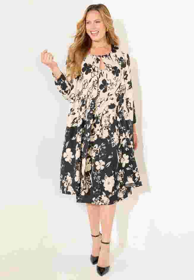 Modern Floral Jacket & Dress Duet image number 0