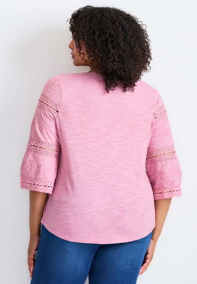 Eyelet Trim Tee image number 1