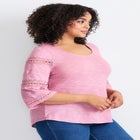 Eyelet Trim Tee image number null