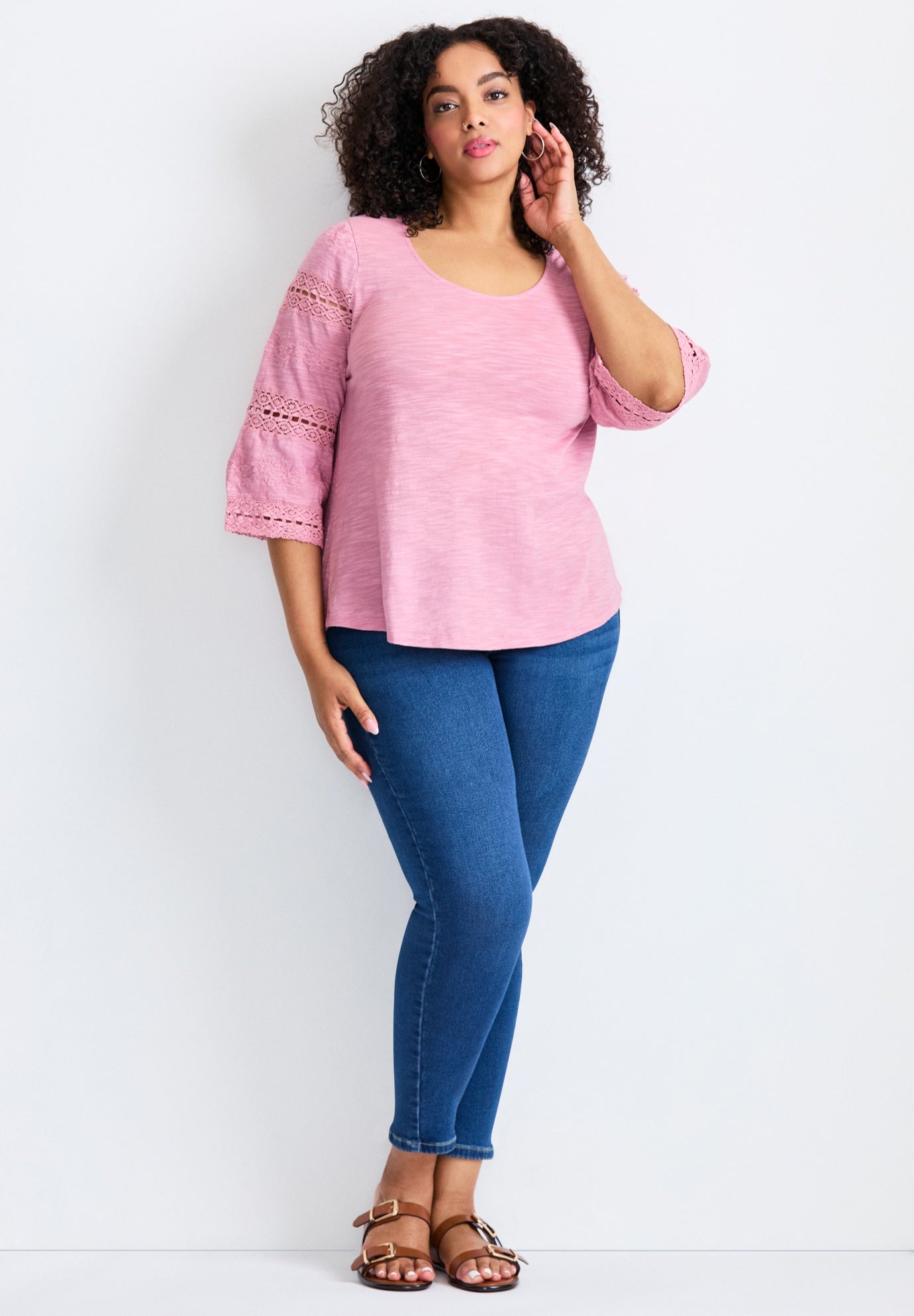 Eyelet Trim Tee image number 3