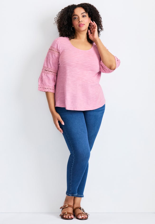 Eyelet Trim Tee image number 3