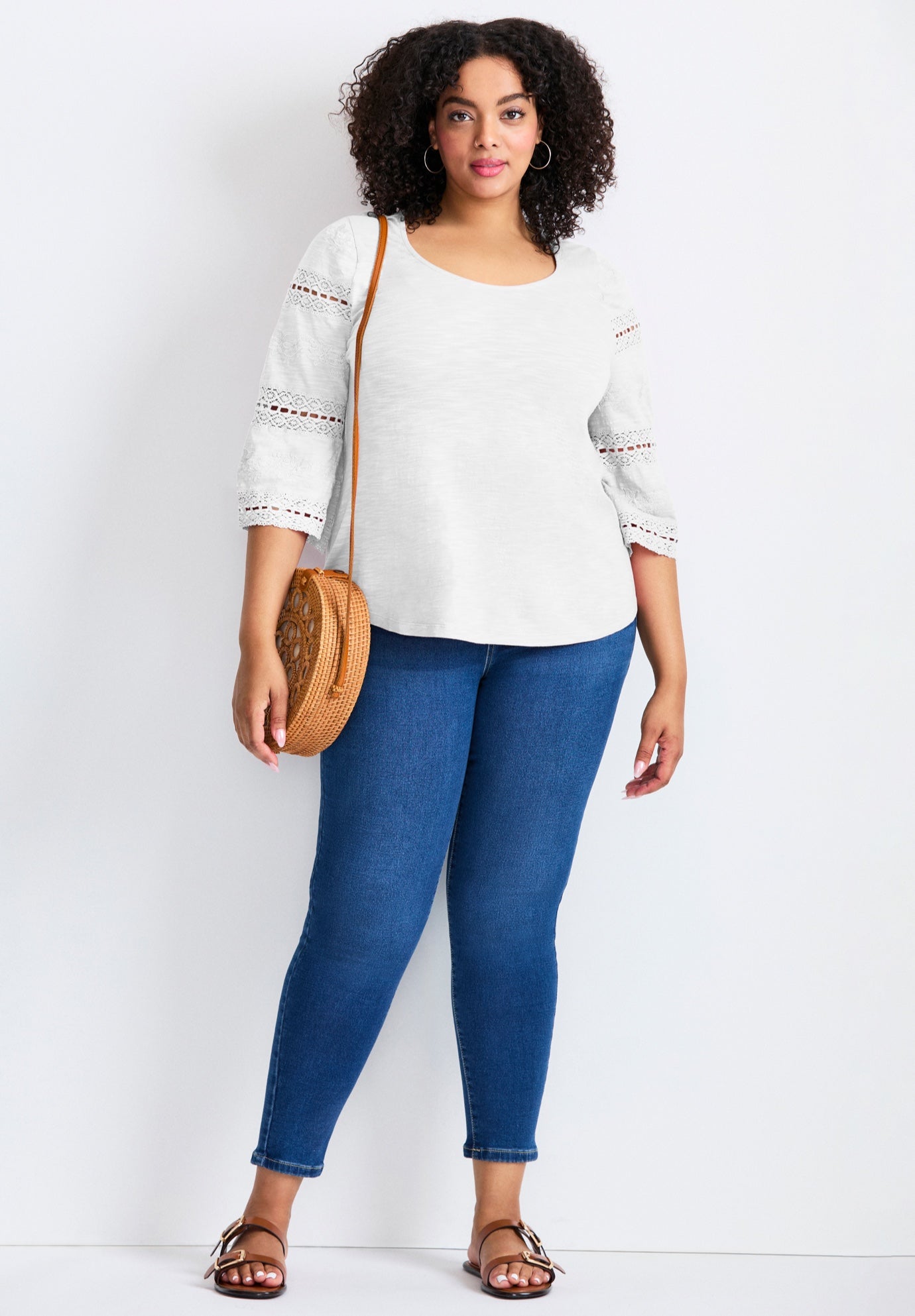 Eyelet Trim Tee image number 0