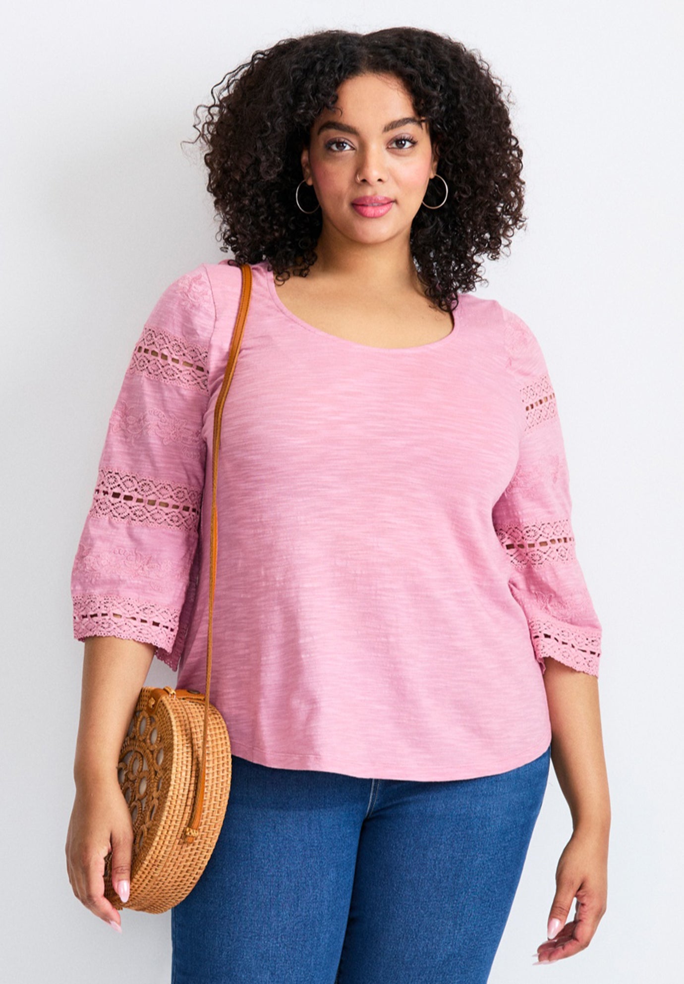 Eyelet Trim Tee image number 0