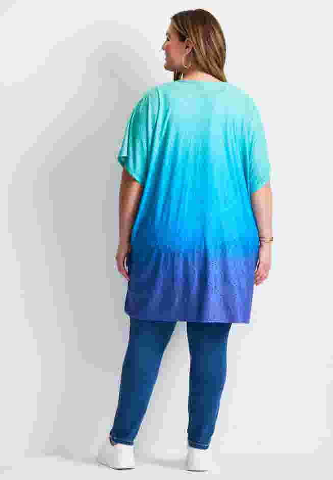 Knit Eyelet Kimono image number 1