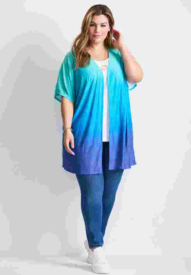 Knit Eyelet Kimono image number 0