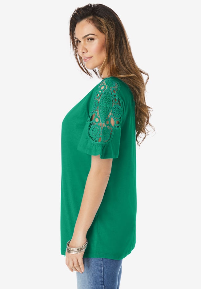 Lace-Sleeve Tee image number 2