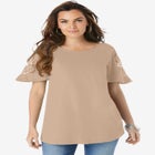 Lace-Sleeve Tee image number null