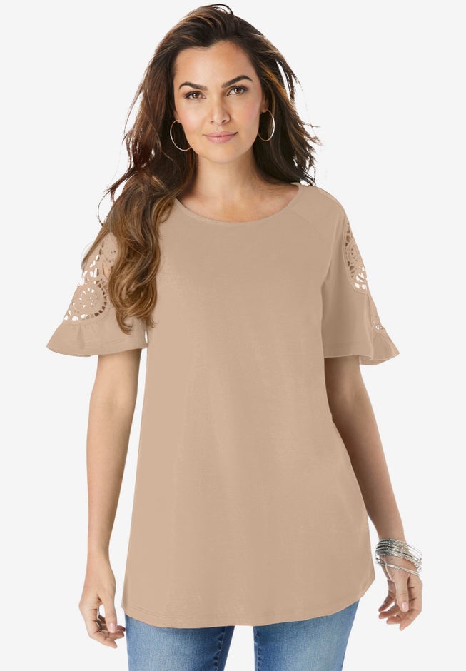 Lace-Sleeve Tee image number 0