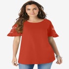 Lace-Sleeve Tee image number null