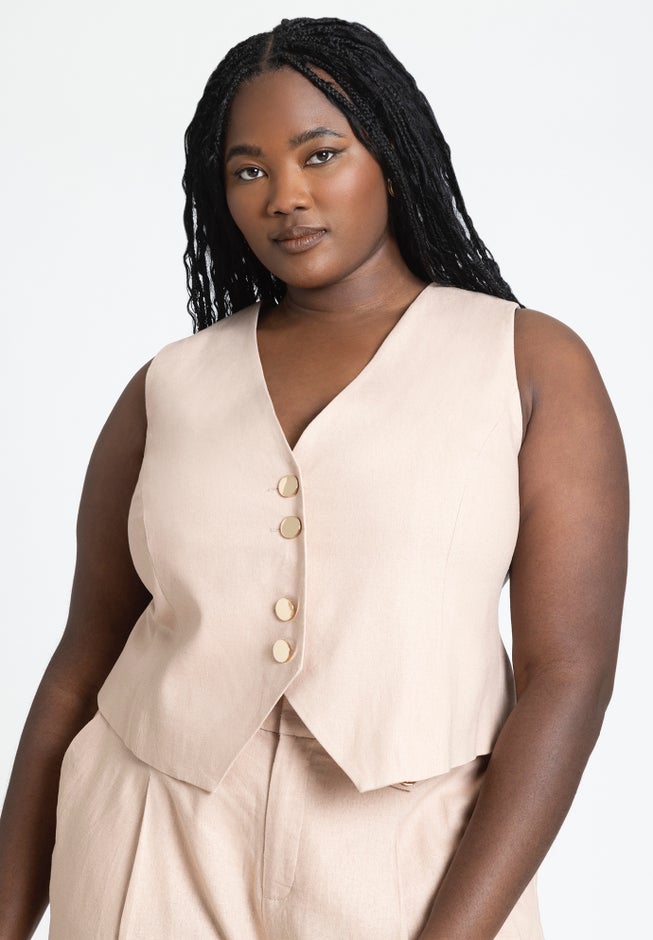 Double Button Detail Tailored Vest image number 0