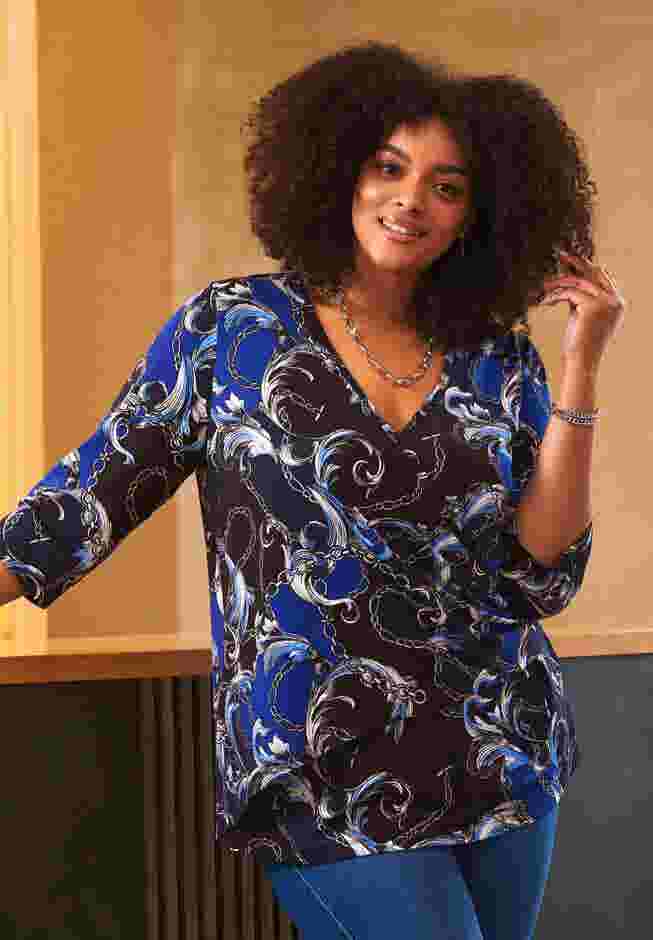 Side Ruched Faux Wrap Top image number 3