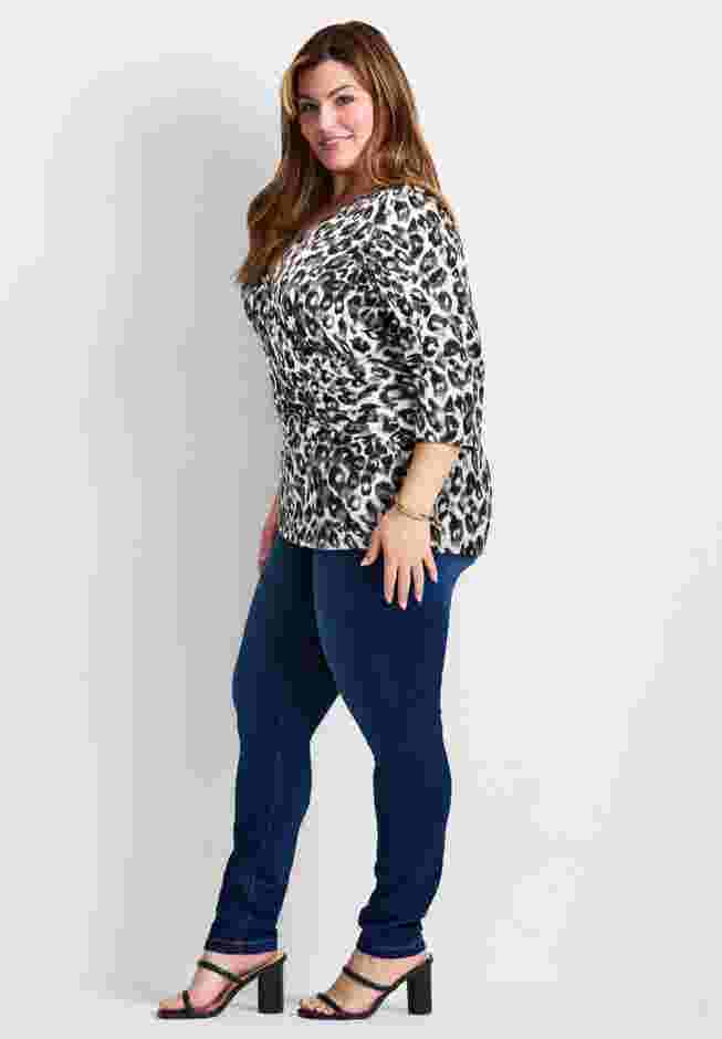 Side Ruched Faux Wrap Top image number 2